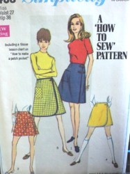 7498 67 FRONT WRAP EZ SKIRTS/KILT LENGTHS,SHORTS PATTERN 27''WST
